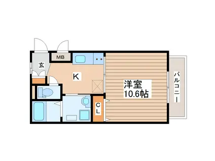 メゾンバレーヌ(1K/3階)の間取り写真