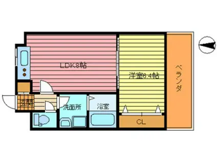 エーデルブルーメ池田(1LDK/2階)の間取り写真