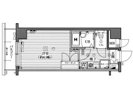 ガラ・ステージ西新宿(1K/2階)の間取り写真