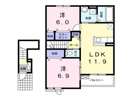 サンフォレストN(2LDK/2階)の間取り写真