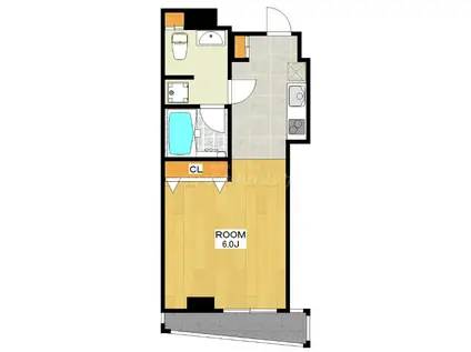 レジデンスK3(1K/2階)の間取り写真