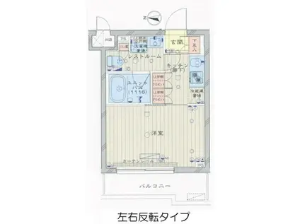 ルーブル武蔵新城弐番館(1K/2階)の間取り写真