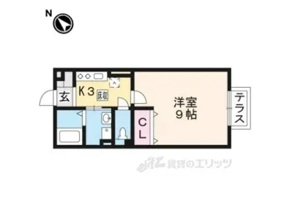 コンフォートMⅡ(1K/2階)の間取り写真