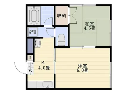 FTKハイツ(2K/2階)の間取り写真