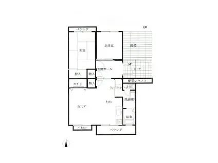 コーポ鳥山(2LDK/3階)の間取り写真