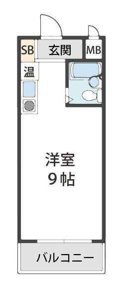 グリーンハイツ(ワンルーム/2階)の間取り写真