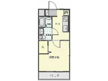 松下パークハイム(1DK/2階)の間取り写真