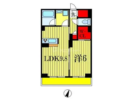 MADERII(1LDK/2階)の間取り写真