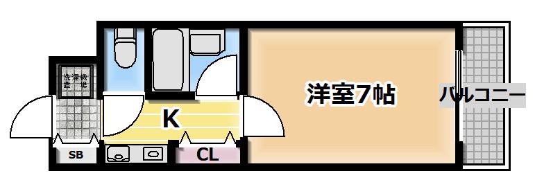 カントリー青葉ハイツ(1K/3階)の間取り写真