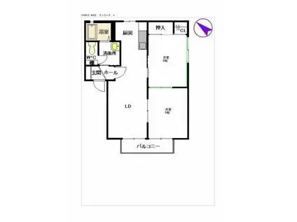 サンライズI(2LDK/2階)の間取り写真