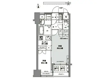 コンフォリア芝公園(1DK/5階)の間取り写真