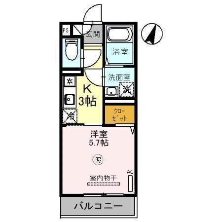 レナータレジデンス(1K/1階)の間取り写真