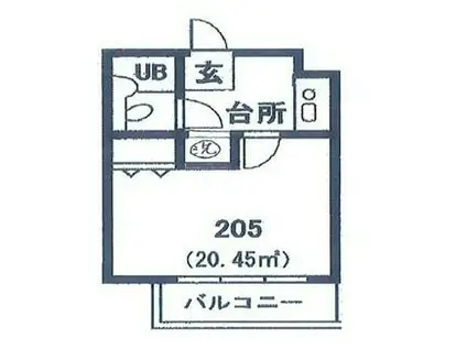 西葛西ロイヤルマンション(1K/2階)の間取り写真