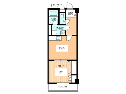 イスズベル下関(1DK/5階)の間取り写真