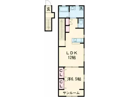 サニーヒルNCOSMOS(1LDK/2階)の間取り写真