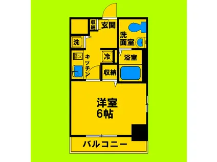 エスリード江坂広芝町(1K/6階)の間取り写真