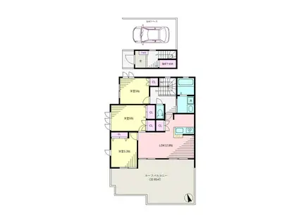 シャルマンクレスト(3LDK/2階)の間取り写真