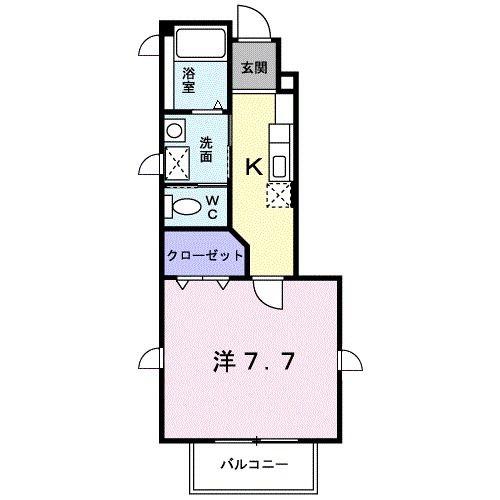 サンハイリッツ(1K/1階)の間取り写真