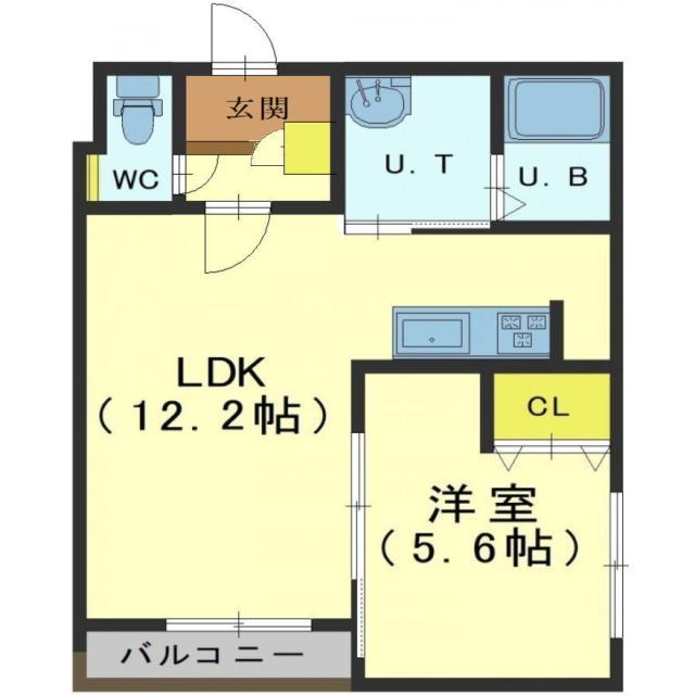 インフィニティ松陰(1LDK/3階)の間取り写真