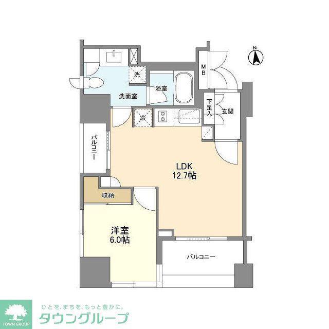 LASANTE 麻布十番(1LDK/9階)の間取り写真