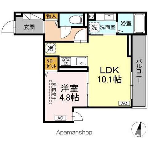 D PAINA 浅田(1LDK/2階)の間取り写真