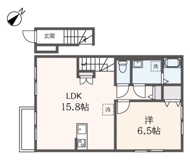 リッシュ旭町(1LDK/1階)の間取り写真