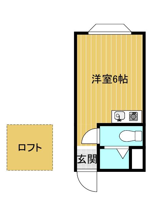 エテルナ上福岡(ワンルーム/2階)の間取り写真