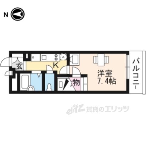 レオパレスラピスラズリ高井田(1K/4階)の間取り写真