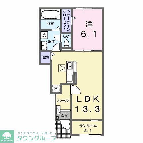 さんらいずII(1LDK/1階)の間取り写真