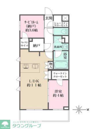 LA PERLA JIYUGAOKAII(1SLDK/1階)の間取り写真