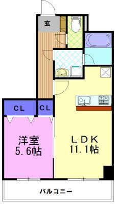サンモールF.K.D(1LDK/9階)の間取り写真