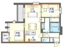 内代レジデンスノース(2LDK/2階)の間取り写真
