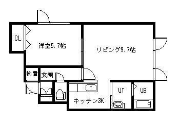 リヴェール5・5(1LDK/1階)の間取り写真