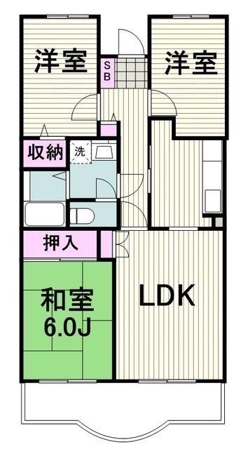 エスポワール鳥山(3LDK/5階)の間取り写真