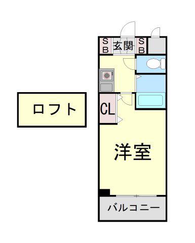 ローテローゼ本山(1K/3階)の間取り写真
