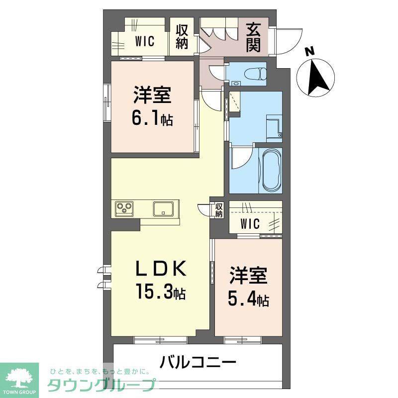 ノールフェリシモ(2LDK/2階)の間取り写真