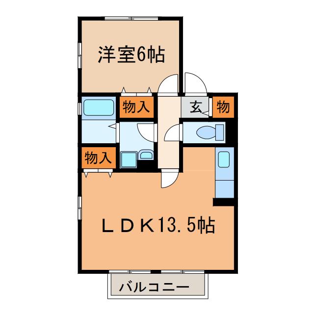 サン・フィールド(1LDK/1階)の間取り写真