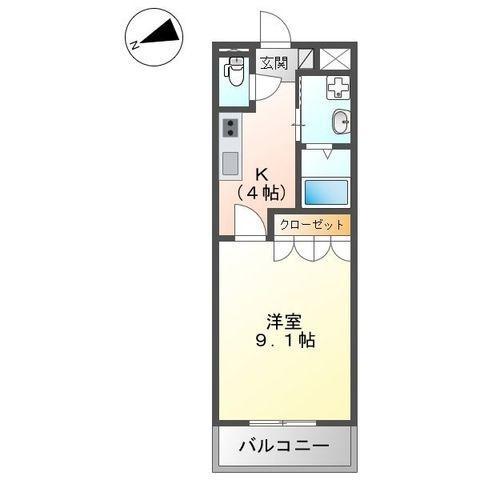 YKパレス(1K/1階)の間取り写真