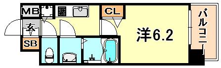 ララプレイス神戸西元町(1K/5階)の間取り写真