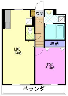 エフプラッツ(1LDK/3階)の間取り写真