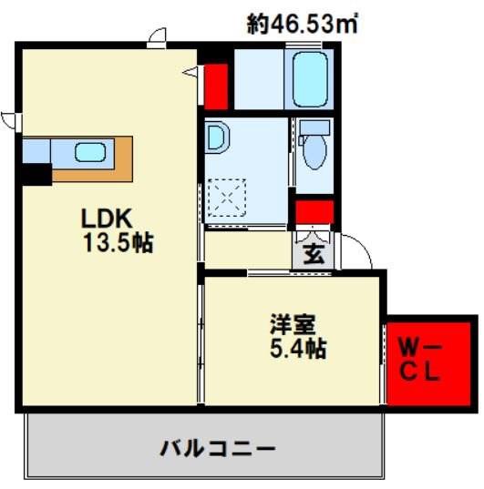 キャミスト(1LDK/2階)の間取り写真