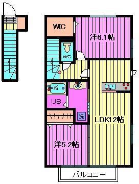 ルミエール(2LDK/2階)の間取り写真