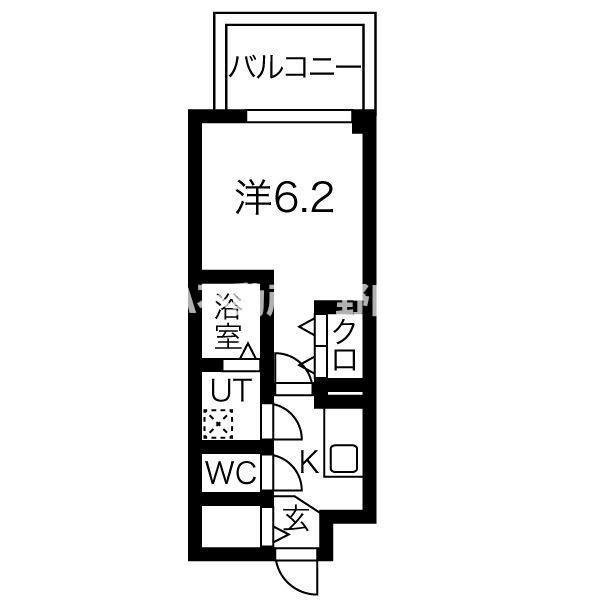 ワールドアイ梅田ウエスト(1K/9階)の間取り写真