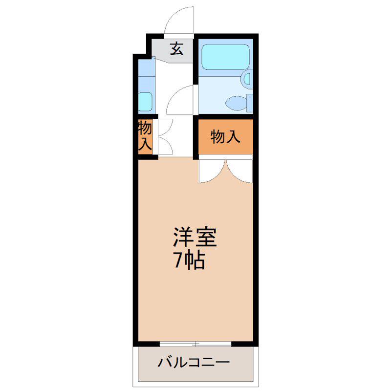 コーポろくえん(ワンルーム/3階)の間取り写真