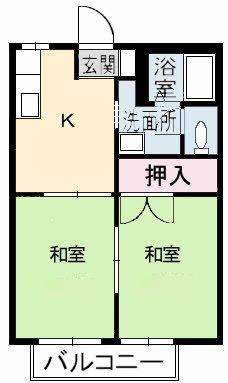 パークアベニュー2号(2K/2階)の間取り写真