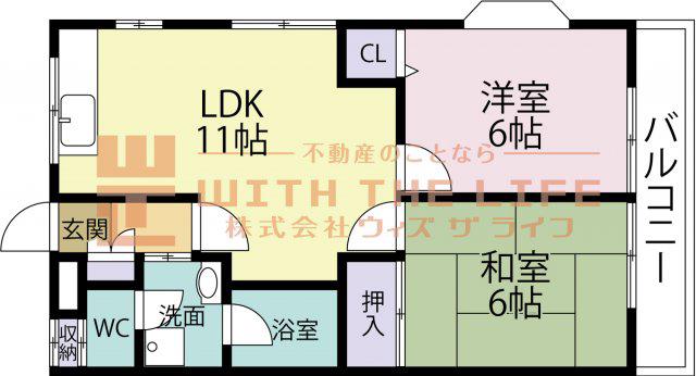 宗崎ハイツ(2LDK/1階)の間取り写真