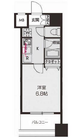 ドゥーエ新川(1K/12階)の間取り写真