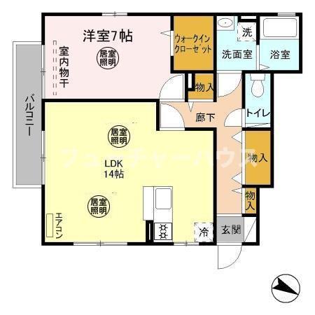 モダンコート見川M&K(1LDK/1階)の間取り写真