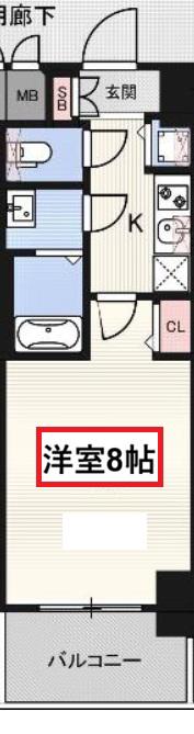 ディクス福島レジデンス(1K/12階)の間取り写真