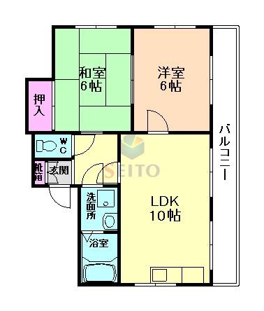 第13プロビナンス村橋(2LDK/3階)の間取り写真